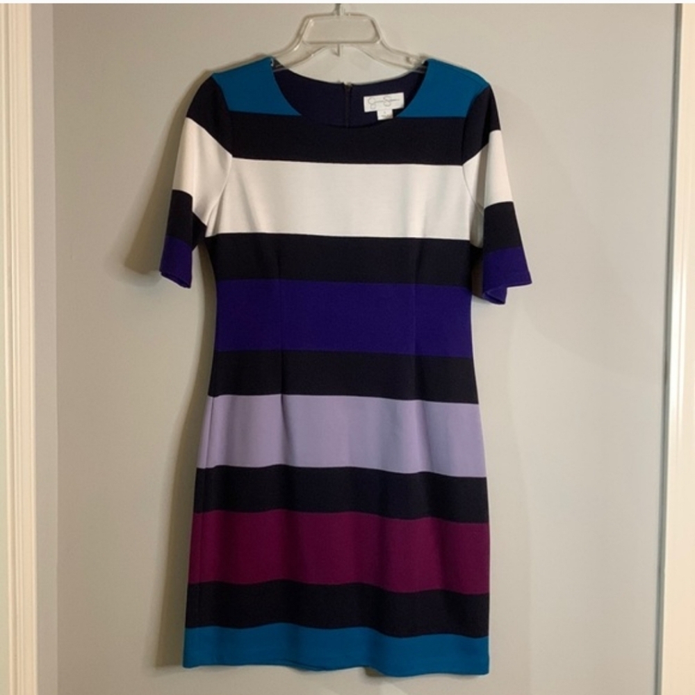 Jessica Simpson multicolor stripe sheath dress